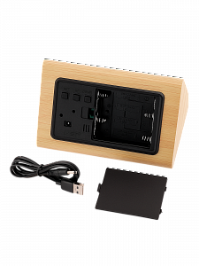 VST 864-1 Красные часы настольные (СВЕТЛО-коричневые)(без блока)